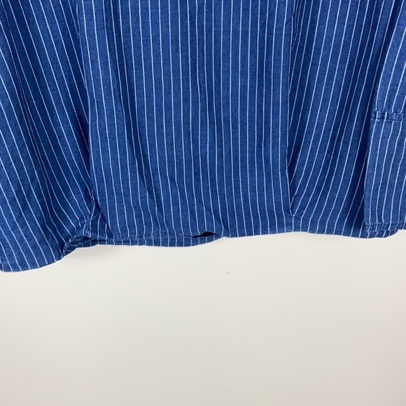 Zara Trafuluc Pinstripe Embroidered Veggies Chambray Top size S - Picture 12 of 13